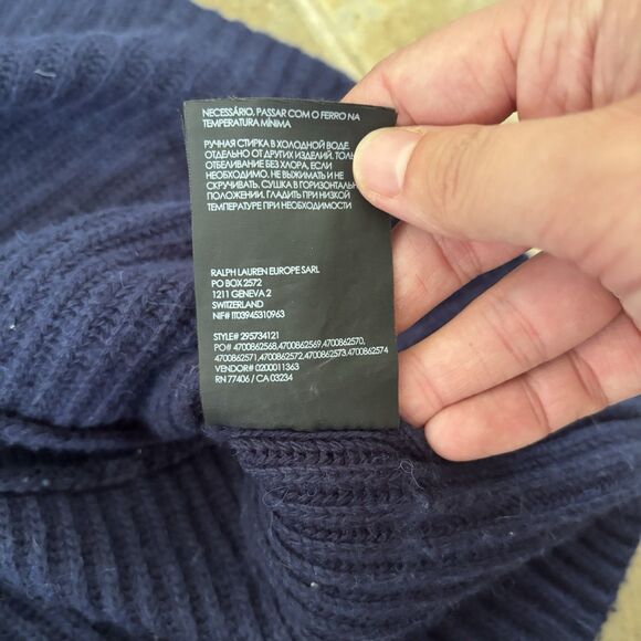 Club Monaco Sweater Womens Size Medium Wool Blend Alpaca Wool Blue Bubble Sleeve - Picture 8 of 9